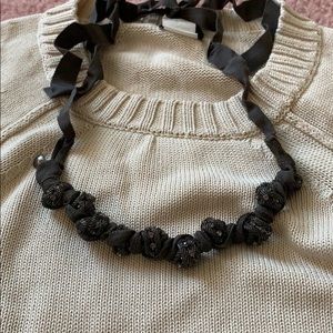 J.Crew Studded Chain Ribbon Necklace